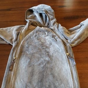 North face gray infant buttery  fleece bunting